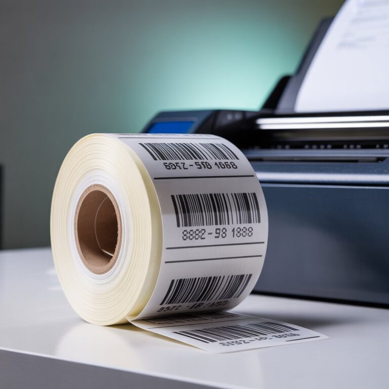 High-quality thermal label rolls for barcode printing in UAE by SMB Infotech