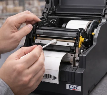 TSC barcode printer maintenance and cleaning process