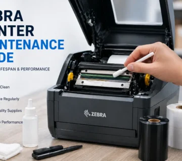 Zebra barcode printer maintenance and cleaning process