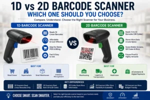 Comparison between 1D and 2D barcode scanners for retail and warehouse businesses