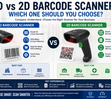 Comparison between 1D and 2D barcode scanners for retail and warehouse businesses