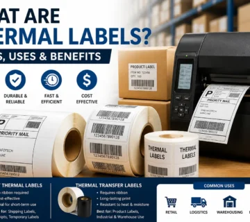 Thermal labels used for barcode and shipping label printing