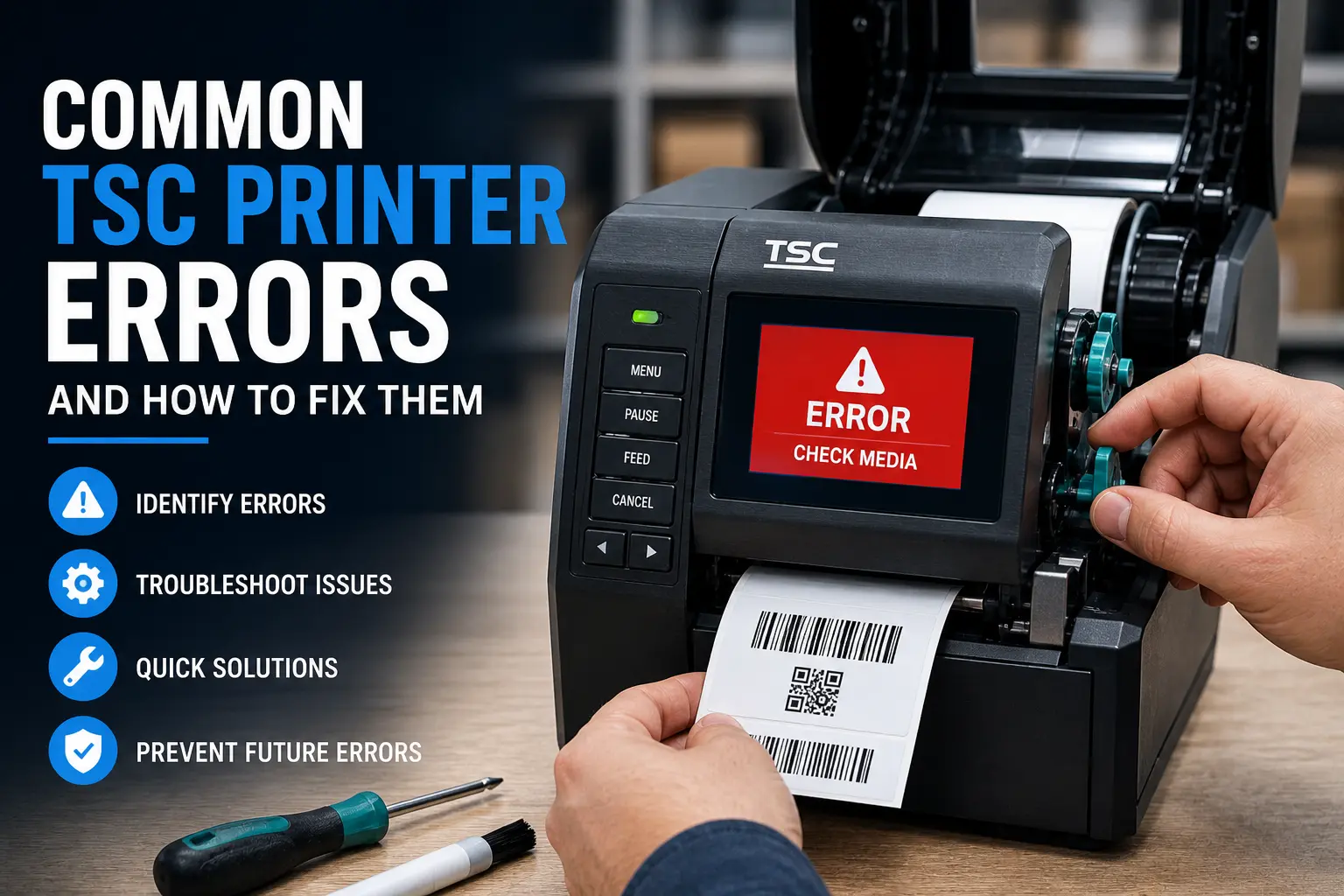 TSC barcode printer errors and troubleshooting process