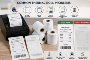 Thermal roll printing issues and receipt paper quality comparison