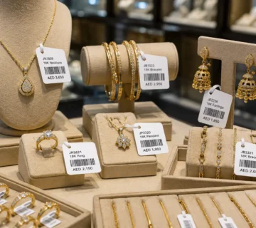Jewellery labels used for barcode tracking and inventory management in retail stores