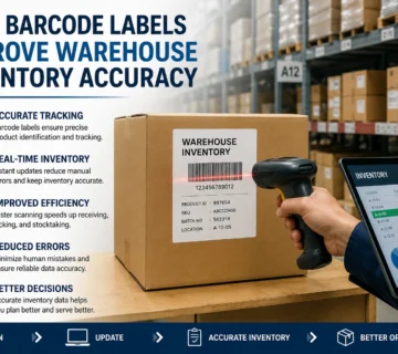 Barcode labels used for accurate warehouse inventory management and barcode tracking