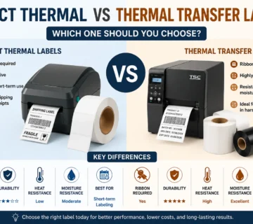 Comparison of direct thermal labels and thermal transfer labels used for barcode printing